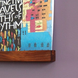 Beautiful wall mounted LP Holder - Floating record shelf - Vinyl Hold - Beeswax Finish -Play and Display