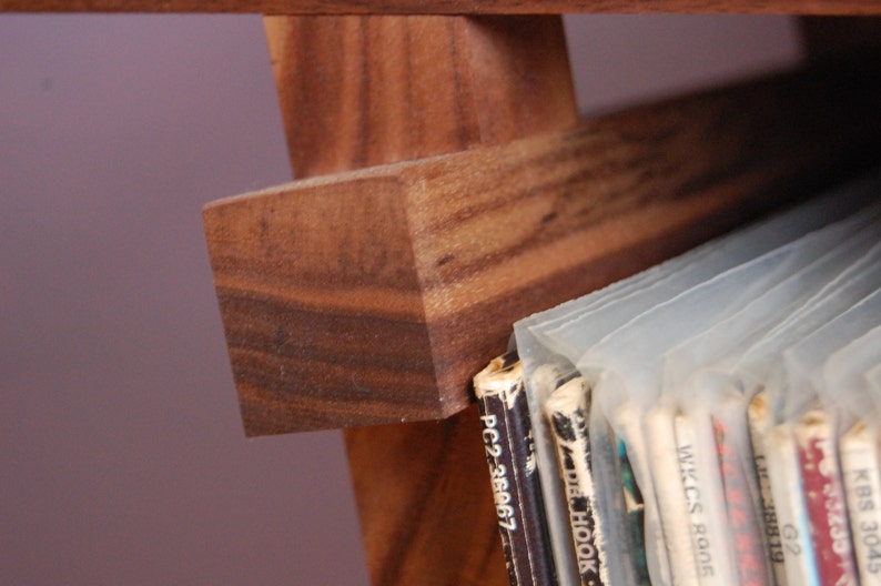 Beautiful Solid Walnut Record Player Table and LP Holder for 12 Vinyl LPs Holds 70 x 12 Vinyls Very Nice Record Storage image 5