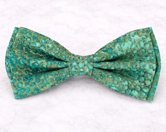 Turquoise Gold Bow Tie Oasis Men Boys Wedding Teal Formal Adjustable