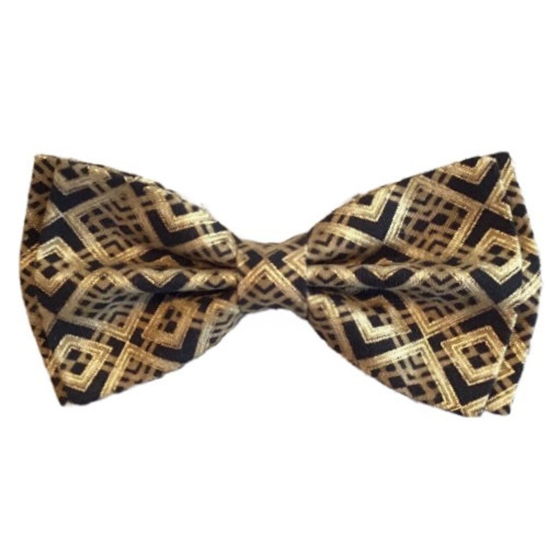 Black Gold Bow Tie Metallic Bow Tie Black Metallic Bow Tie - Etsy