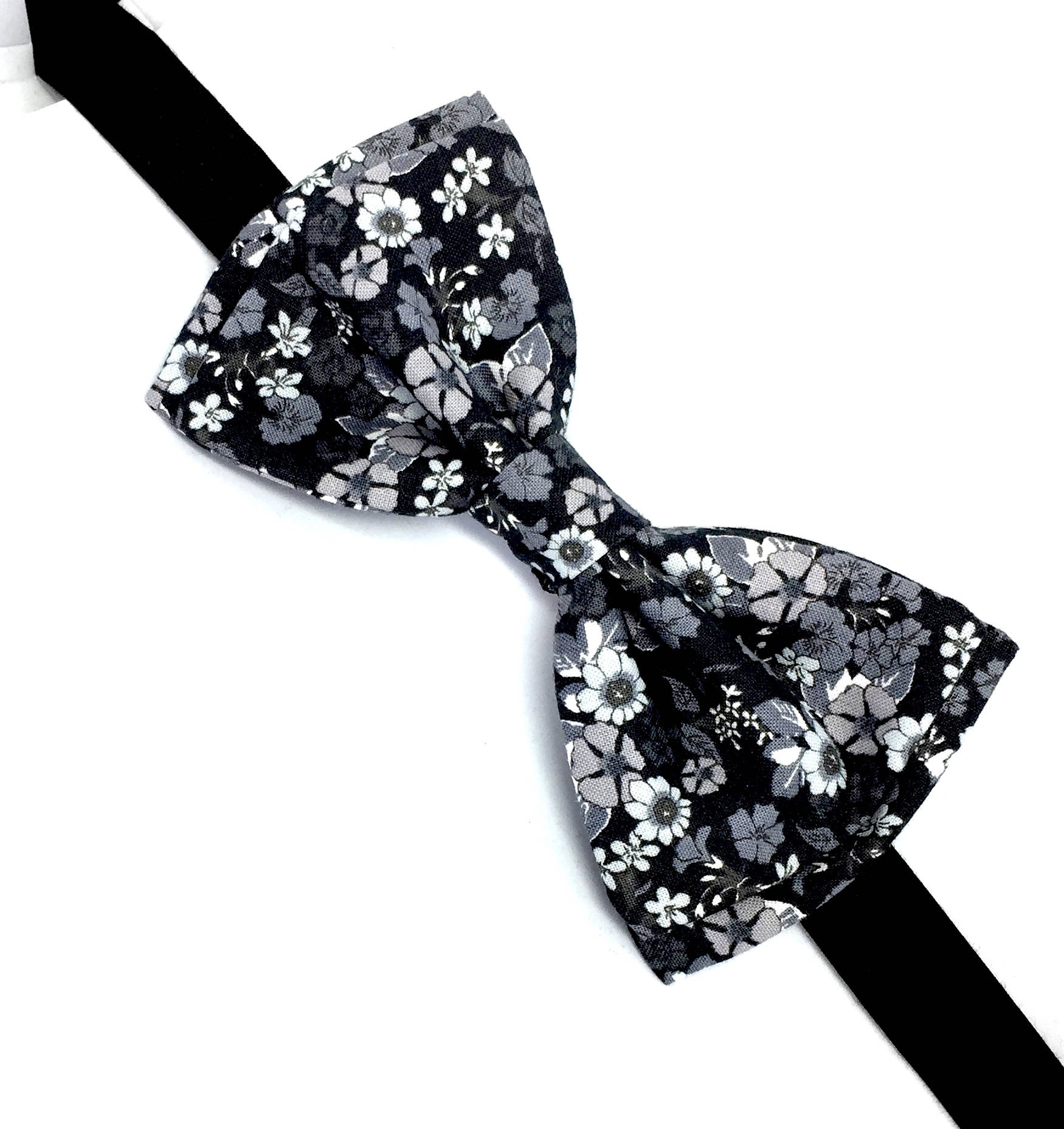 Gray Floral Bow Tie Gray White Bow Tie Black Floral Bow Tie Etsy
