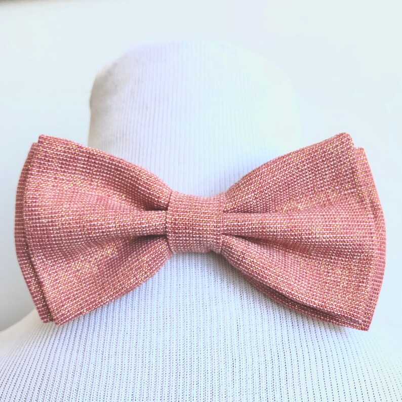 Rose Gold Bow Tie Pink Gold Bow Tie Mens Bow Tie Boys Bow Etsy