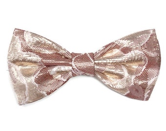 Rose Gold Bow Tie Pink Gold BowTie For Men Boys Bow Tie Rose Gold Floral Bow Tie Toddler Bow Tie Rose Gold