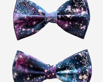 Cosmic Bow Tie Boys Astroid Bow Tie Galaxy Bow Tie Stars Bow Tie Outer Space Bow Tie Toddler BowTie Blue Purple Planet Sky Bow Tie