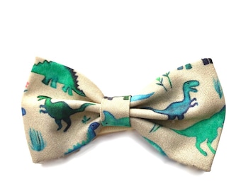 Easter Bow Tie, Dinosaur Bow Tie, Kids Bow Tie, Infant Toddler Bow Tie, T-Rex Bow Tie, Boys Blue Green Bow Tie,  Mens Bow Tie, Prehistoric