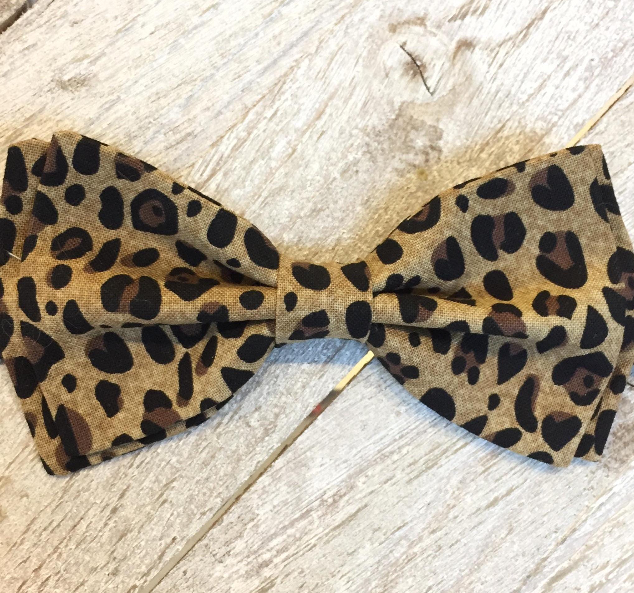 Leopard Bow Tie Safari Cheetah Animal Print Africa Bow Tie Boys Toddler Infant Bow Tie Clipon Cat Family Bow Tie Brown Tan Clip-0n