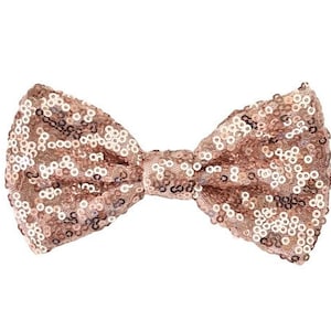 Rose Gold Sequin Bow Tie Mens Boys Sparkly Wedding Prom Party Bow Tie