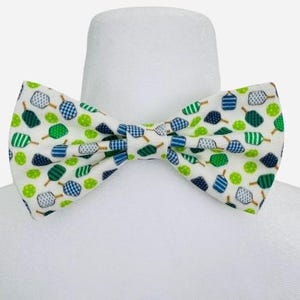 Pickleball Bow Tie Pickle Ball Lover Gift Pickleball Accessory  Players Adult Men Boy Pickle Ball Bow Tie Self-tie Blue Green Baby Boy Bow