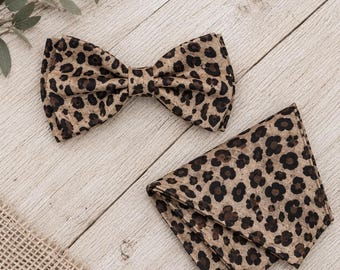 Leopard Print Bow Tie – Adult & Boys Pre-Tied Animal Print