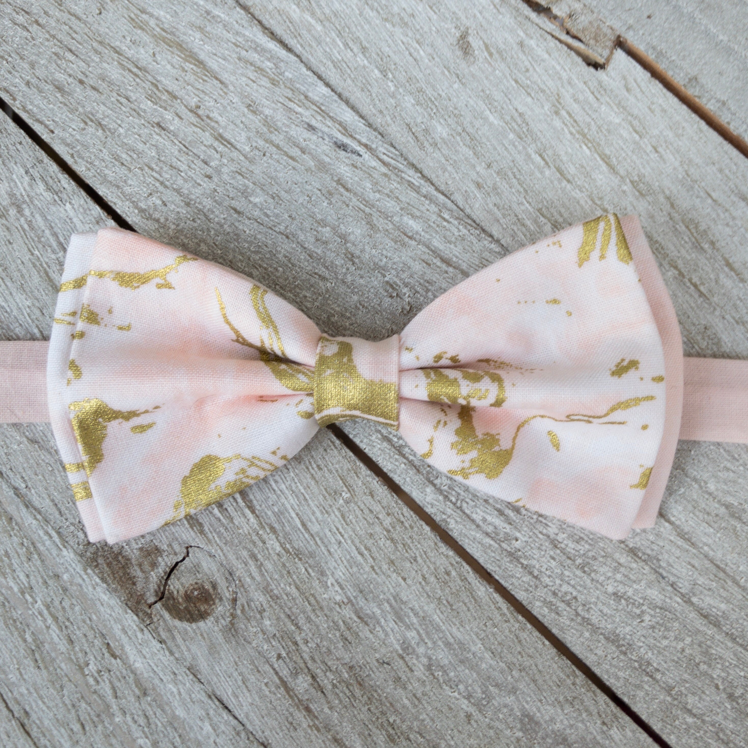 Blush Gold Bow Tie Pink Gold Bow Tie Mens Bow Tie Boys Bow Etsy