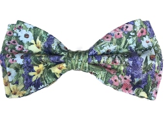 Wildflower Bow tie Monet Bow Tie Summer Bow Tie Wedding Boys Floral Bow Tie Toddler Meadow Bow Tie Self-tie Monet Bow Pocket Square Bow