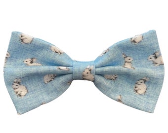 Light Blue Bunny Bow Tie Vintage Look Easter Bow Tie Baby Boy Rabbit Blue Bow Tie Toddler Infant Rabbit Bowtie Girls Hair Bow Baby Headband