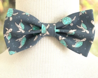 Sea Turtle Bow Tie Tortoise  Bow Tie  Boys Turtle Bow Ocean Turtle Bow Tie Blue Green Turtle Bow Tie Self-tie Turtle Bow Ties Water Ocean