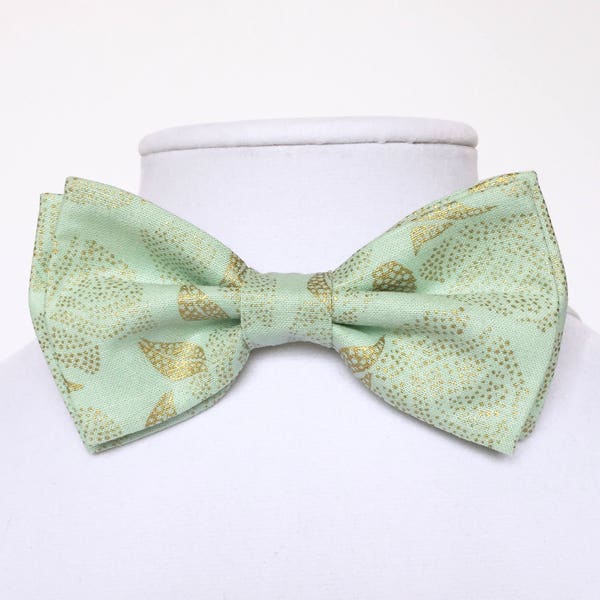 Mint Gold Bow Tie Light Green Gold Bow Tie Mint Gold Boys Bow Tie  Bow Tie Pastel Green Gold BowTie Pistachio Bow Tie Gold Seafoam Green