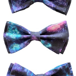 Galaxy Bow Tie Boys Planet Bow Tie Stars Night Sky Planetary Bow Tie Girls Hair Bow Kids Space Bow Tie Solar System Blue Purple Baby Bow Tie