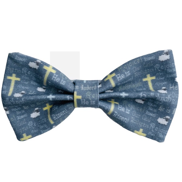 Blue Easter Bow Tie Infant Baptism Bow Tie Cross Bow Tie Boys First Communion Toddler Bowtie Boys Bow Tie Mens Christian Bow Tie God Bow Tie