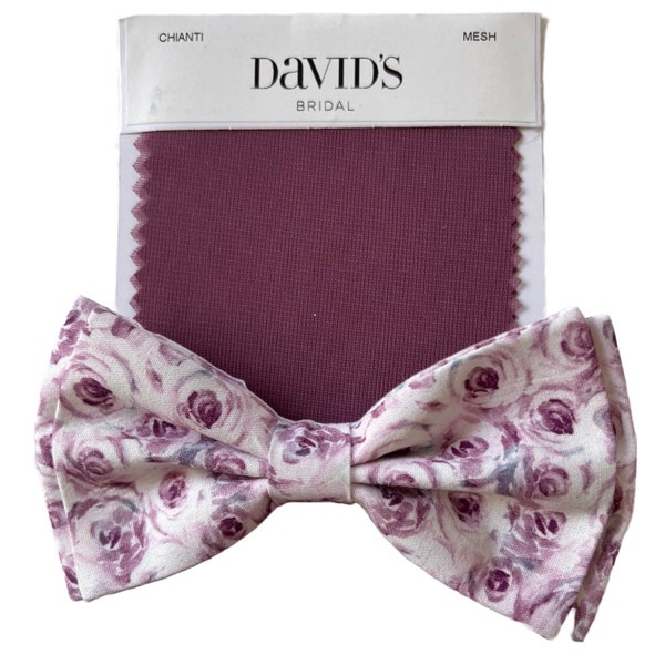 Chianti Bow Tie Davids Chianti Floral Bow Tie Chianti Flowered Bow Tie Boys BowTie Toddler Bowtie BowTie Chianti Pocket Square Wine Burgundy