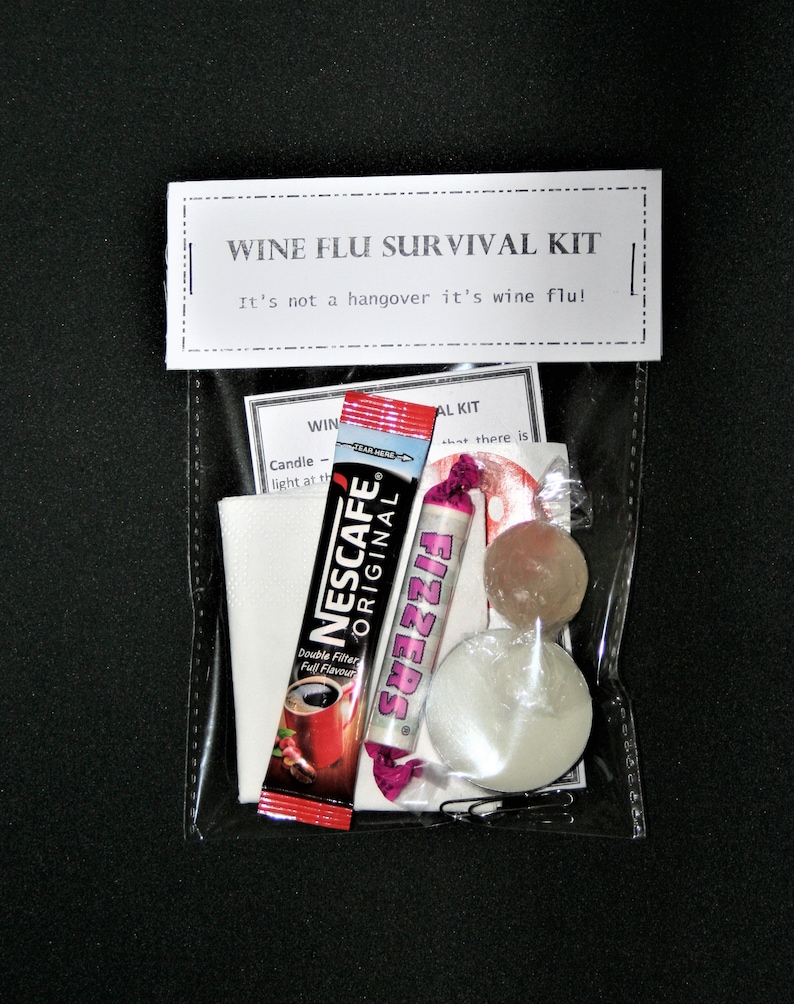 Wine Flu Survival Kit It's Not a Hangover, It's Wine Flu Joke Gift for