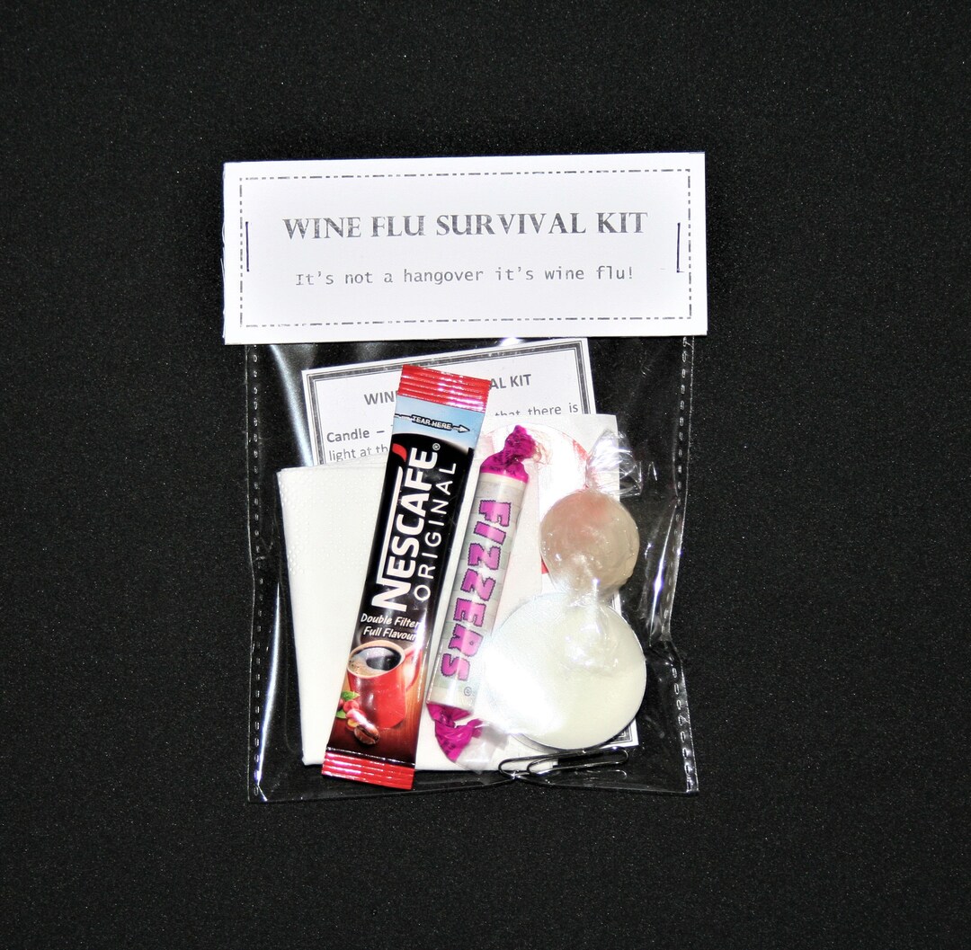 Wine Flu Survival Kit It's Not a Hangover, It's Wine Flu Joke Gift for