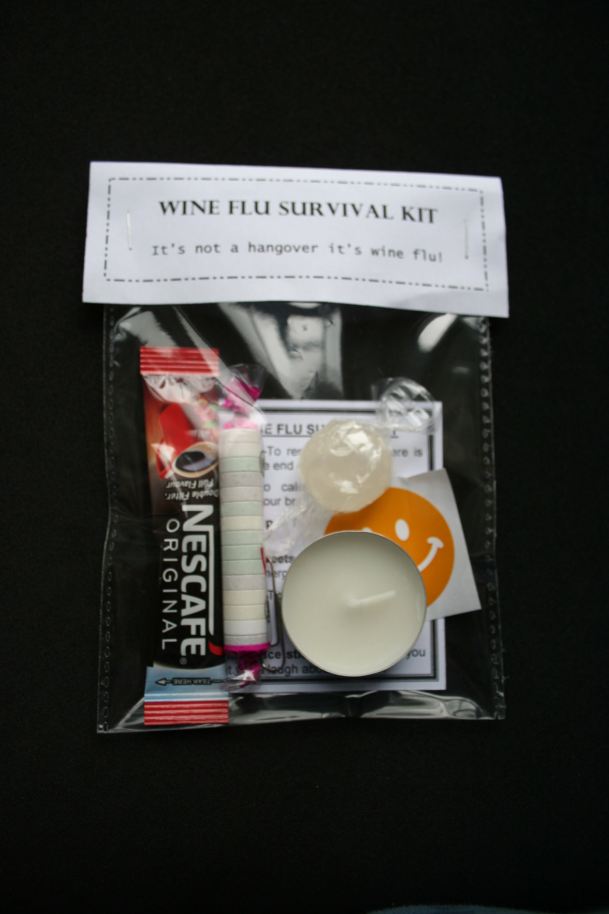 Wine Flu Survival Kit It's Not a Hangover, It's Wine Flu Joke Gift for