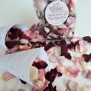 SALE!! Wedding petals decor for aisle and cones. Freeze-Dried Rose Petals, 10 cups = 2 liters. Lovely for wedding confetti. Best price!