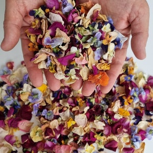 SALE! 5 liters = 25 Cups Biodegradable Wedding Confetti: Natural Dried Rose Petals & Pansies.
