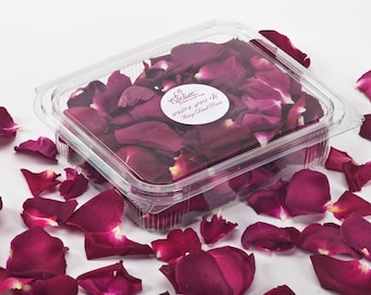 Burgundy Freeze-Dried Rose Petals, Natural Biodegradable Confetti (1 Liter)