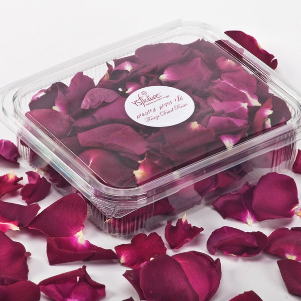 1 liter Freese Dried Rose Petals. 5 cups of Lovely NATURAL wedding confetti. perfectly preserved. Burgundy Color.