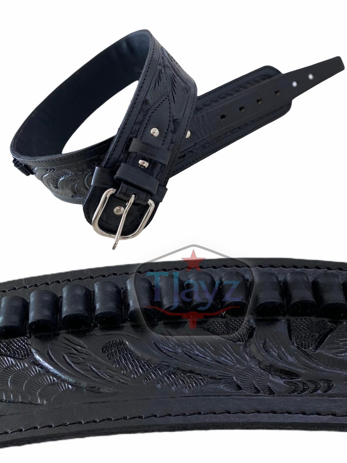 handmade-22-cal-cartridge-belt-leather-western-tooled-holster-etsy