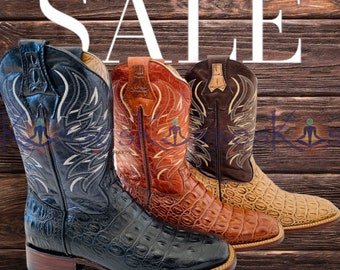 SALE! Urban Outlaw Handmade 100% Leather Alligator Rodeo Western Work Boots Botas