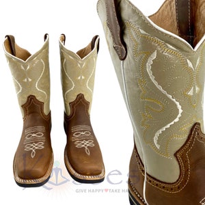 TJAYZ Handmade Leather Cowboy Boots: Mens Western Rodeo Botas 10 styles 890 Taing/Beige