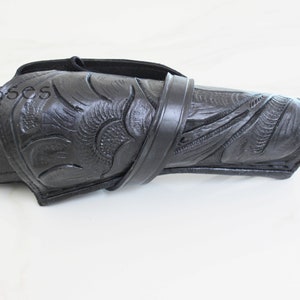 RIGHT DRAW 22 Cross Draw Hand Tooled Leather Case Revolver Holster Gun ...