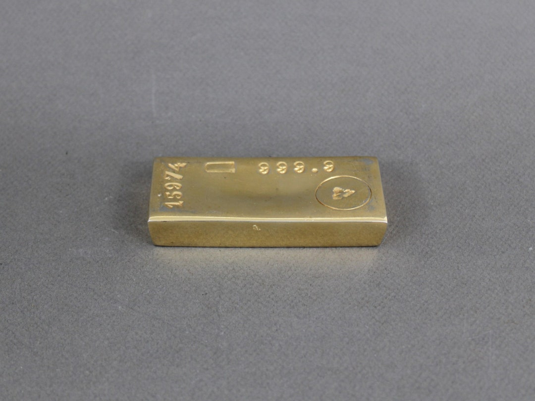 Vintage 1970s Fake Gold Ingot Gold Bar Paperweight Desk Etsy