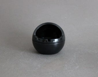 CINI & NILS Orb Ashtray, OPI Milano Italian Space Age Black Melamine 1970s