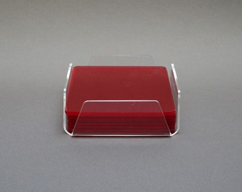 Ensemble vintage des années 1970 de 6 sous-verres en lucite, décoration de chariot de bar minimaliste, articles de bar modernes