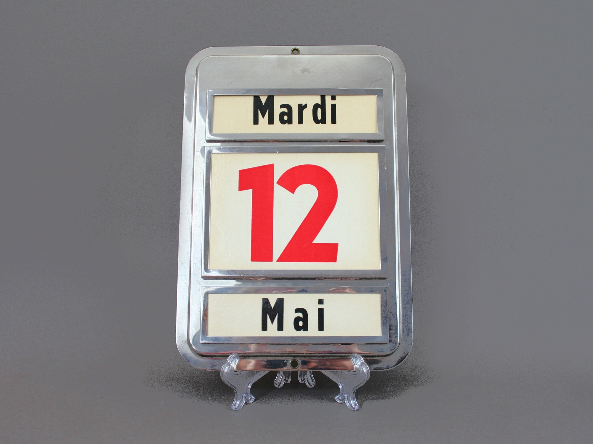 Calendrier Perpétuel en Métal, Vintage Années 60, Décoration Murale Bureau, Style Industriel