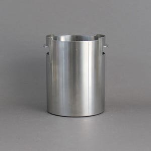 Vintage 1960s GIO PONTI for CALDERONI Flli ice bucket, Brushed steel bar accessory, Modern bar cart decor