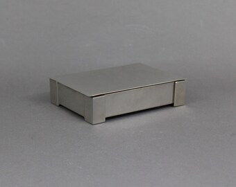 French Art Deco chrome hinge box, Vintage 1930s, Modernist decor