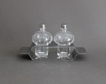 ZANI & ZANI Oil Vinegar Set, Italian Cruet Stand Nencioni Moleri 1980s