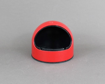 Space Age Sliding Metal Ashtray, Red & Black Modernist Design 1970s