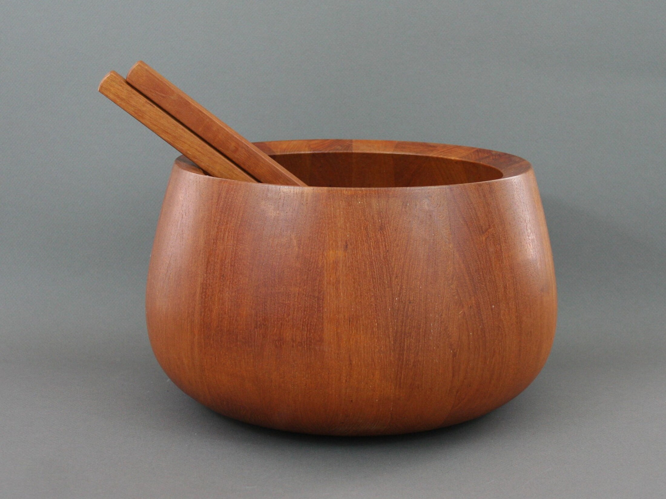 Saladier en Teck Dansk Designs Par Jens Quistgaard, Vintage Années 50, Made in Denmark