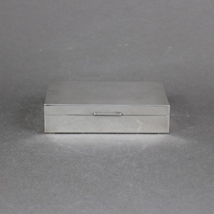 Scatola vintage in argento sterling anni '50, stile Art Déco, antico humidor per sigarette in argento 925