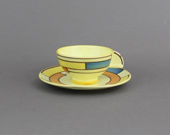 Antique EVA ZEISEL coffee cup and saucer, Vintage 1920s, Ceramic designer