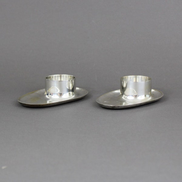 Vintage 1950s egg cups pair, MCM silverware, Dining table decor