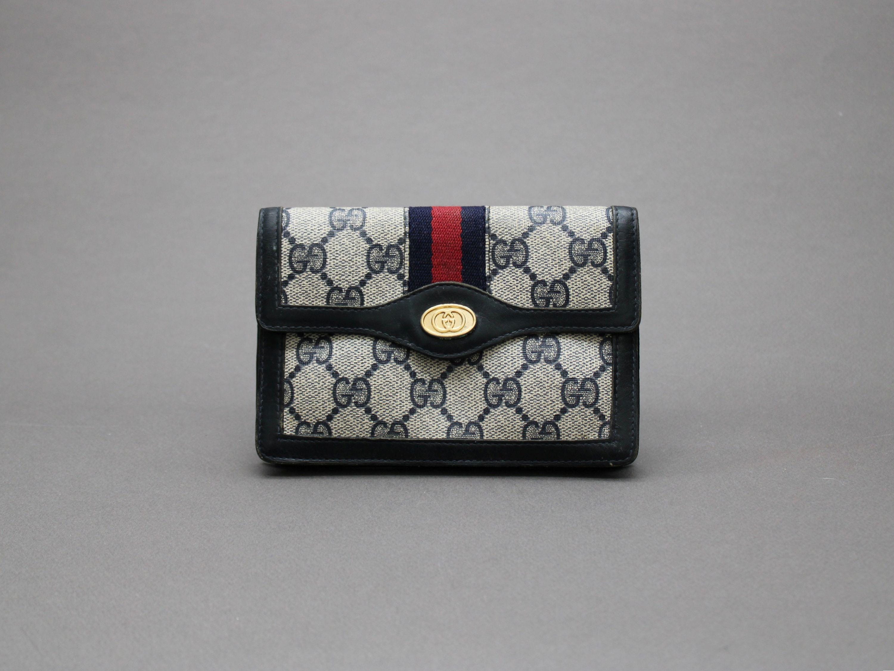 Vintage Gucci Wallet Navy - Etsy