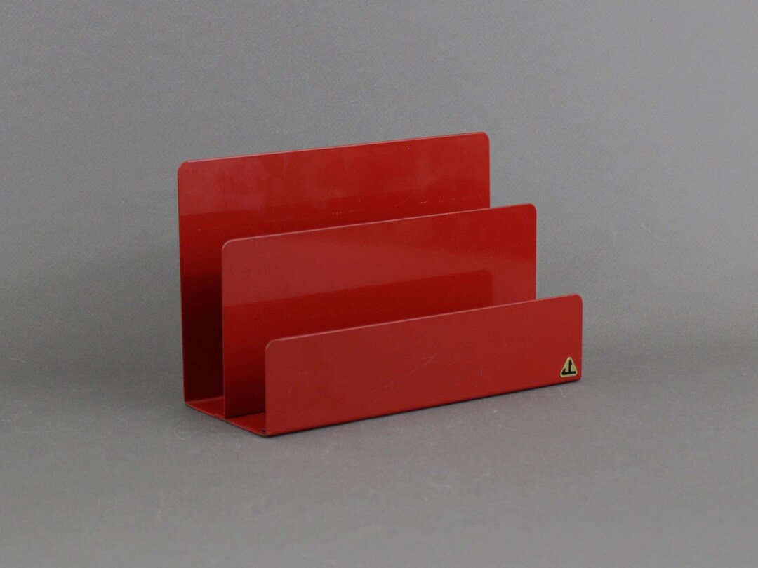Vintage 1970s Red Mail Sorter, Minimalist Desk Organizer, Modern Decor Etsy