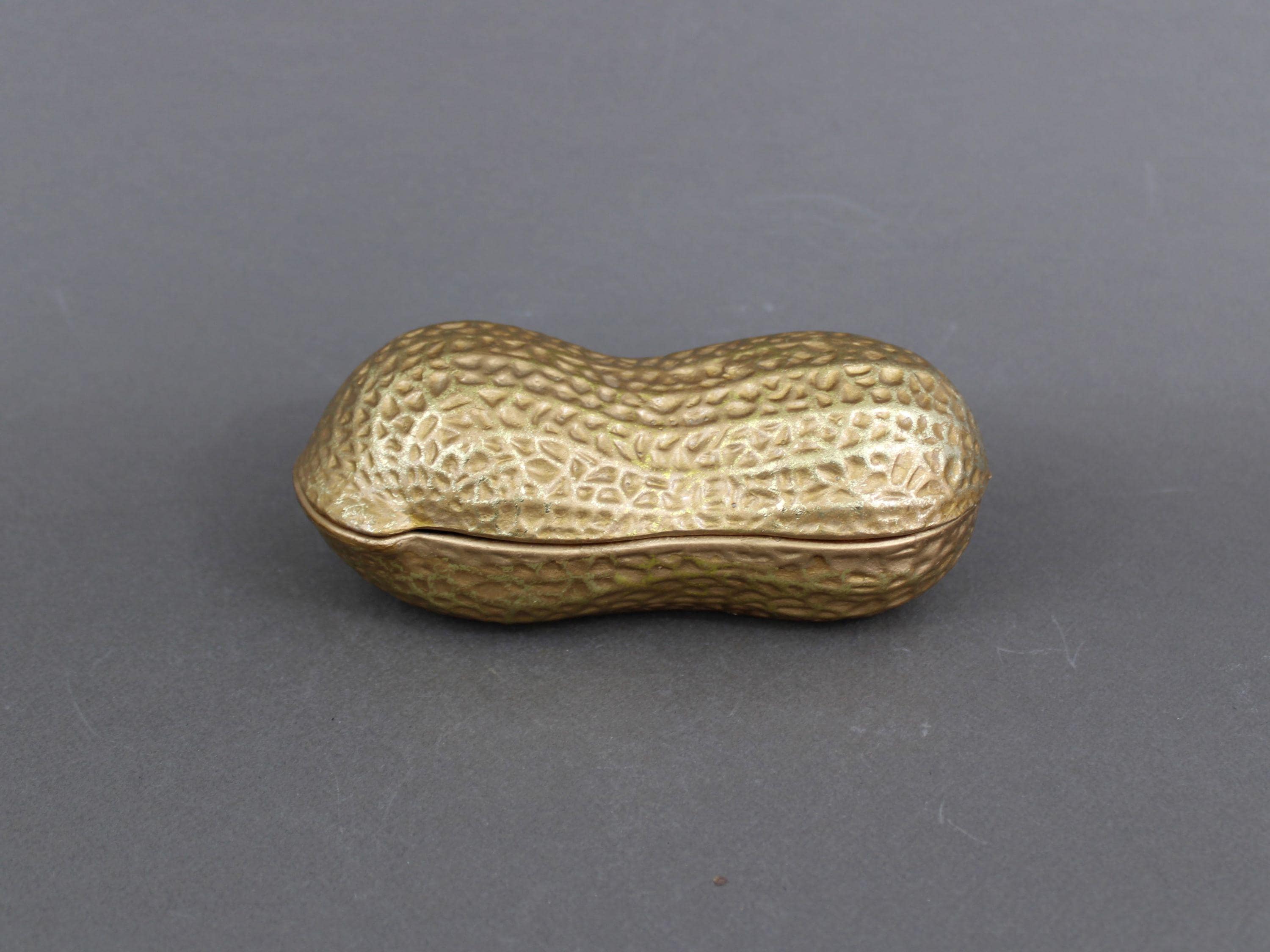 Vintage 1970s Giant Peanut Shaped Box, Ceramic Lidded