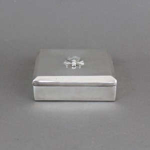 Vintage 1960s French silverplate box, Cicada pattern, Cigarette humidor or Trinket box