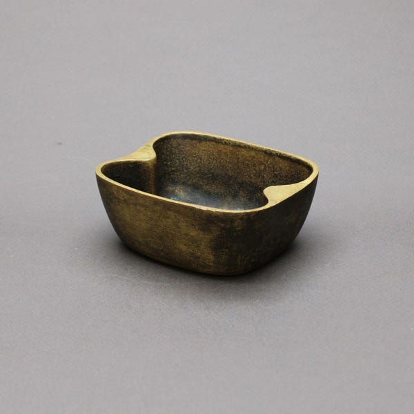 HAGENAUER Brass Trinket Bowl, Austrian Modernist Catchall Dish 1950s