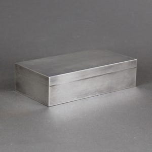 Scatola argentata ERCUIS vintage anni '50, humidor per sigarette in stile Art Déco, orafo francese